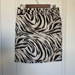 Loft Zebra Print Pencil‎ Skirt